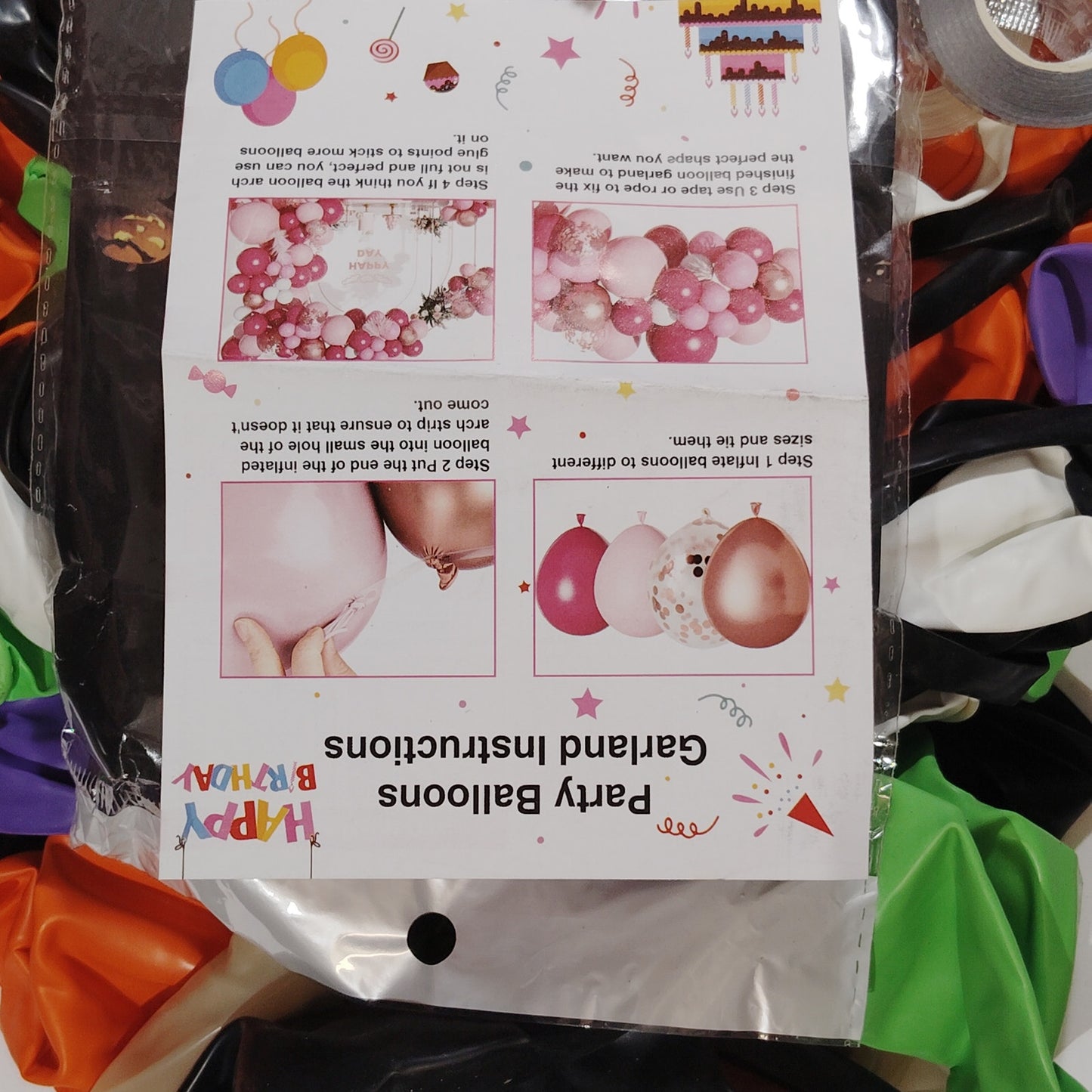 159‑PC Halloween Balloon Kit – Bat Balloon, Tape, Glue, Tie Tool & Instructions