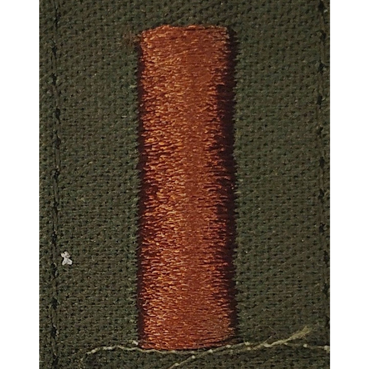 VTG US Army 2LT O‑1 Rank Patch Subdued Gold Bar ODG 1‑3/4" × 1" BDU Cap Device