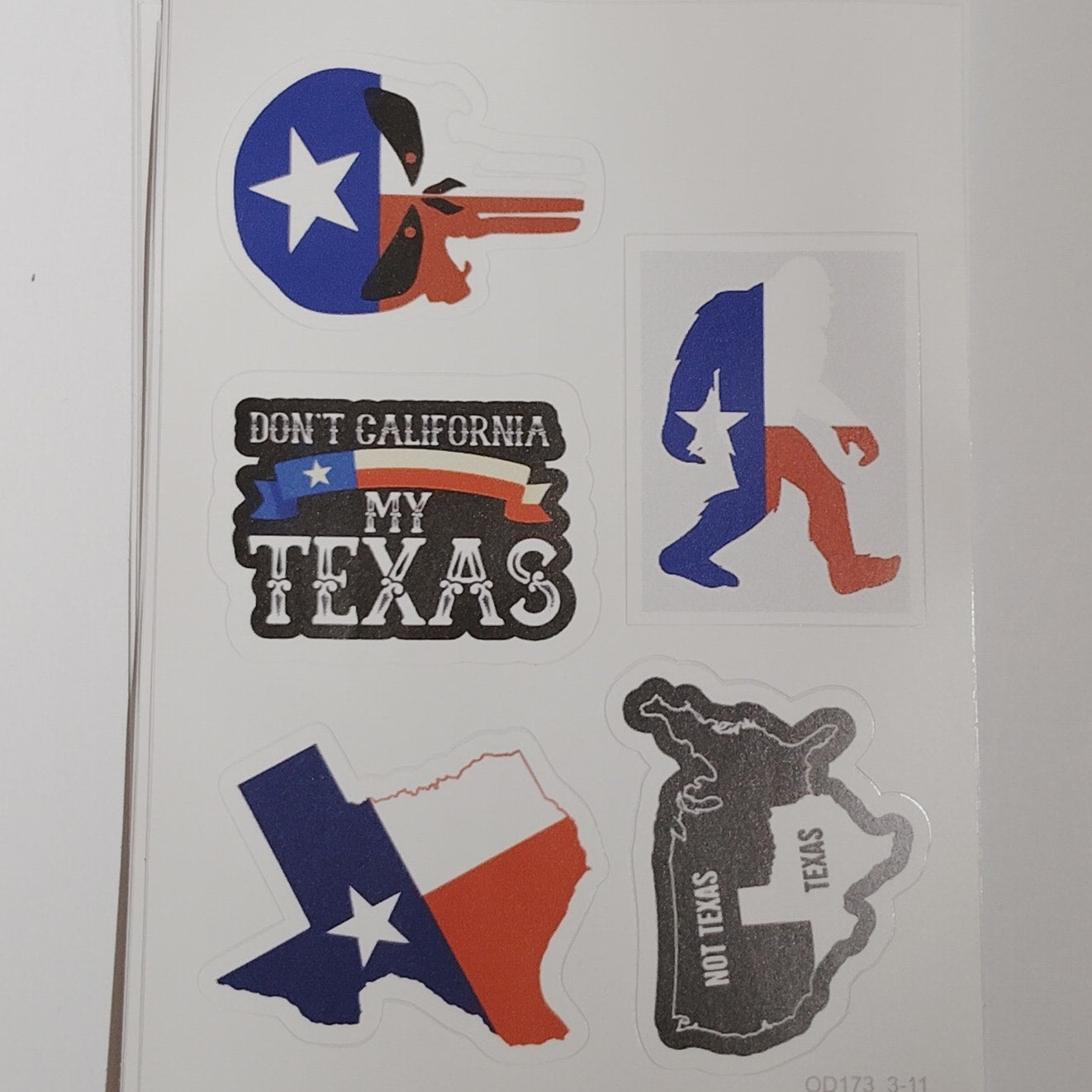 Texas Stickers 56‑Pc Waterproof Vinyl Decal Pack for Travel & Accessories