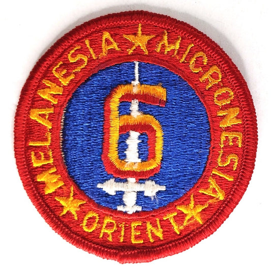 USMC 6th Marine Division Novelty Patch WWII Pacific 2‑3/4" Sew‑On, Embroidered