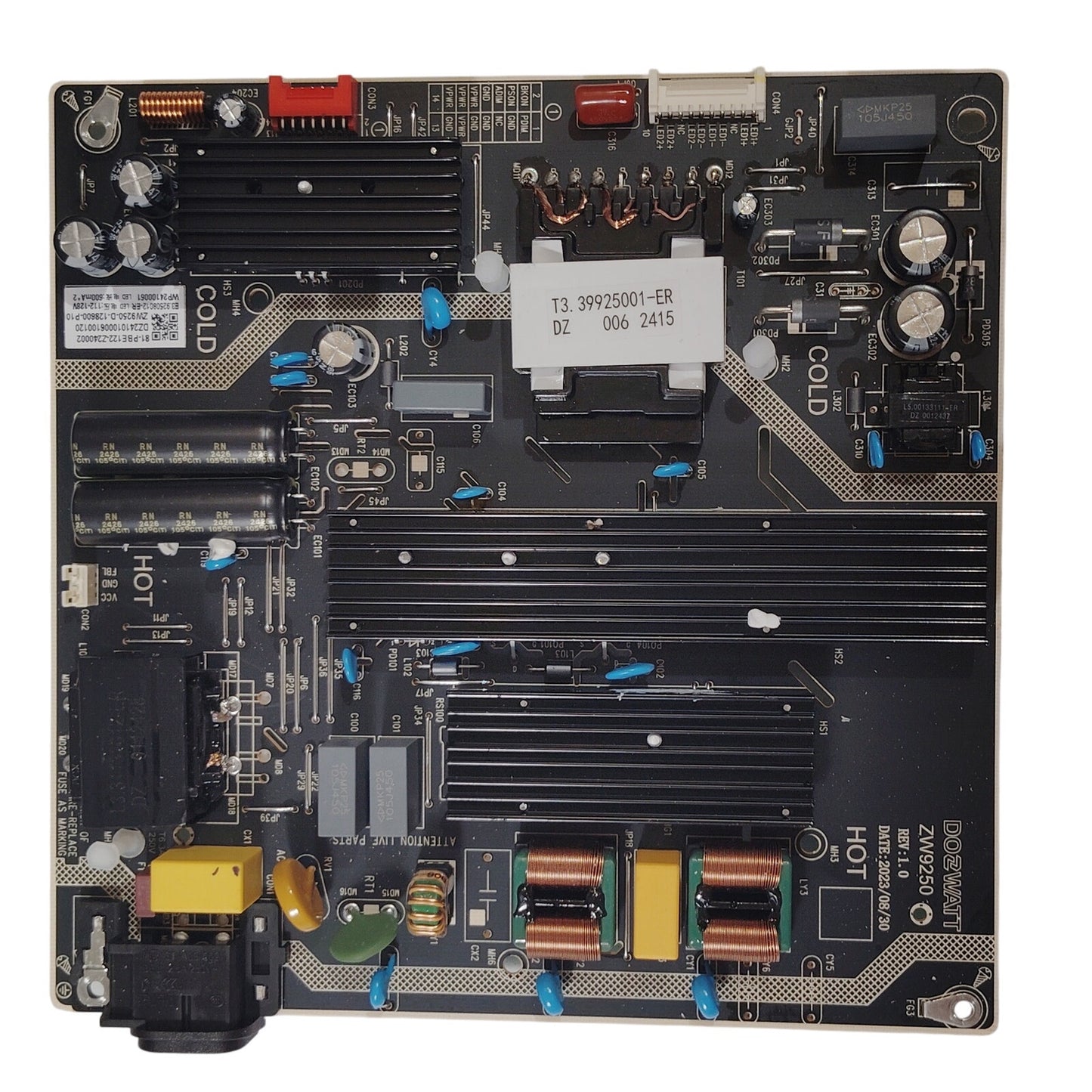 Samsung ZW9250 REV 1.0 Power Supply Board OEM UN65CU7000FXZA UHD TV SP1-090-02