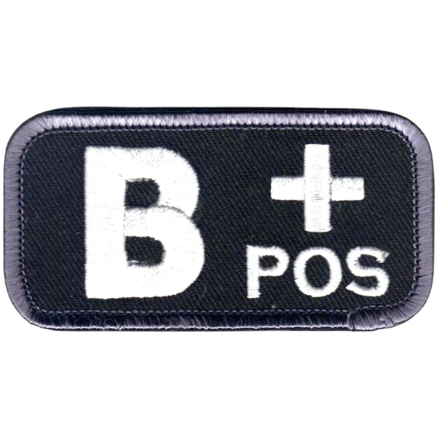 B+ POS Blood Type Patch Tactical ID 2" × 1" Hook Back, Embroidered
