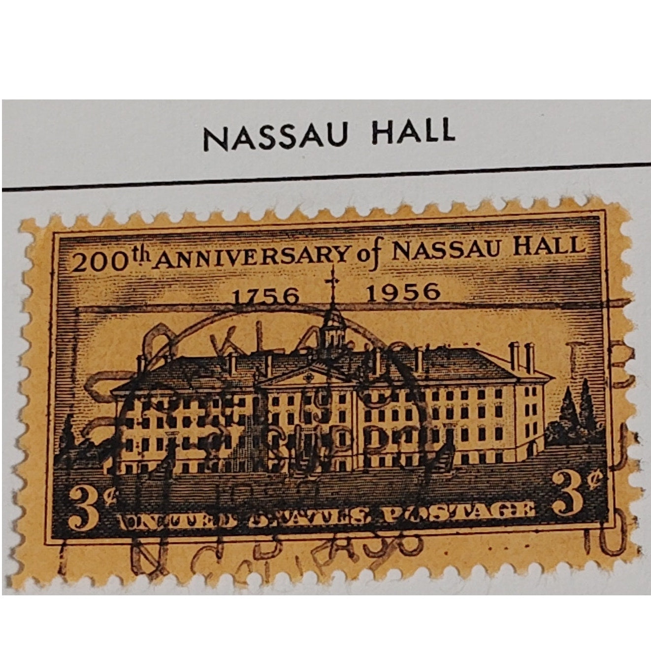 1956 3¢ Nassau Hall Bicentennial Stamp – Princeton University – Scott #1083