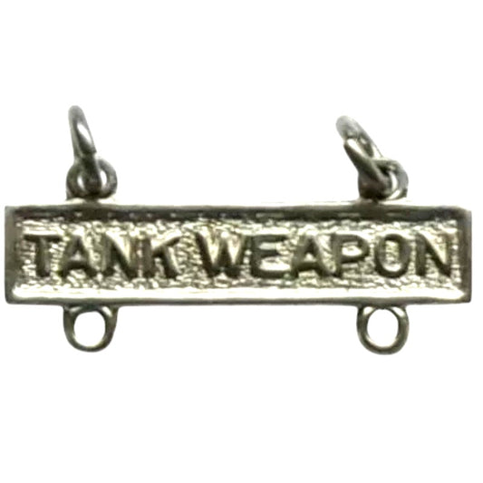 Military Qualification Bar Tank Weapon, Silver w/ Silver Background, 1/2"H x 1"W