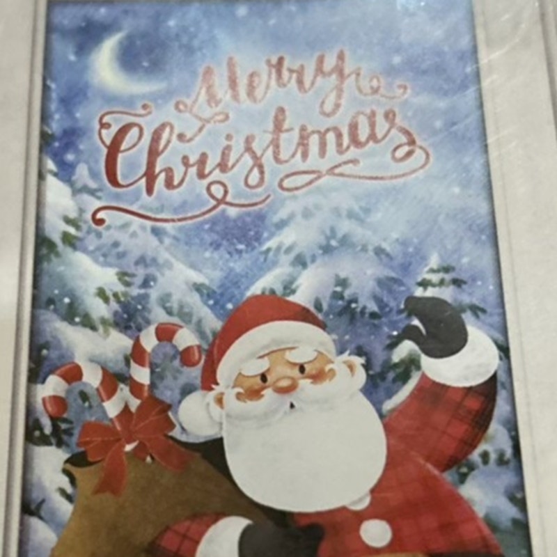 Holiday Style Santa Door Cover 30x72 Outdoor Scene with Gifts, Winter Decor