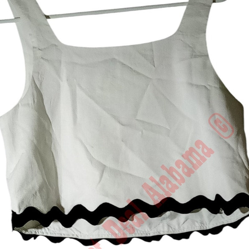 Summer Beach Top or Casual Sleeveless Cropped Tank Top, Size S