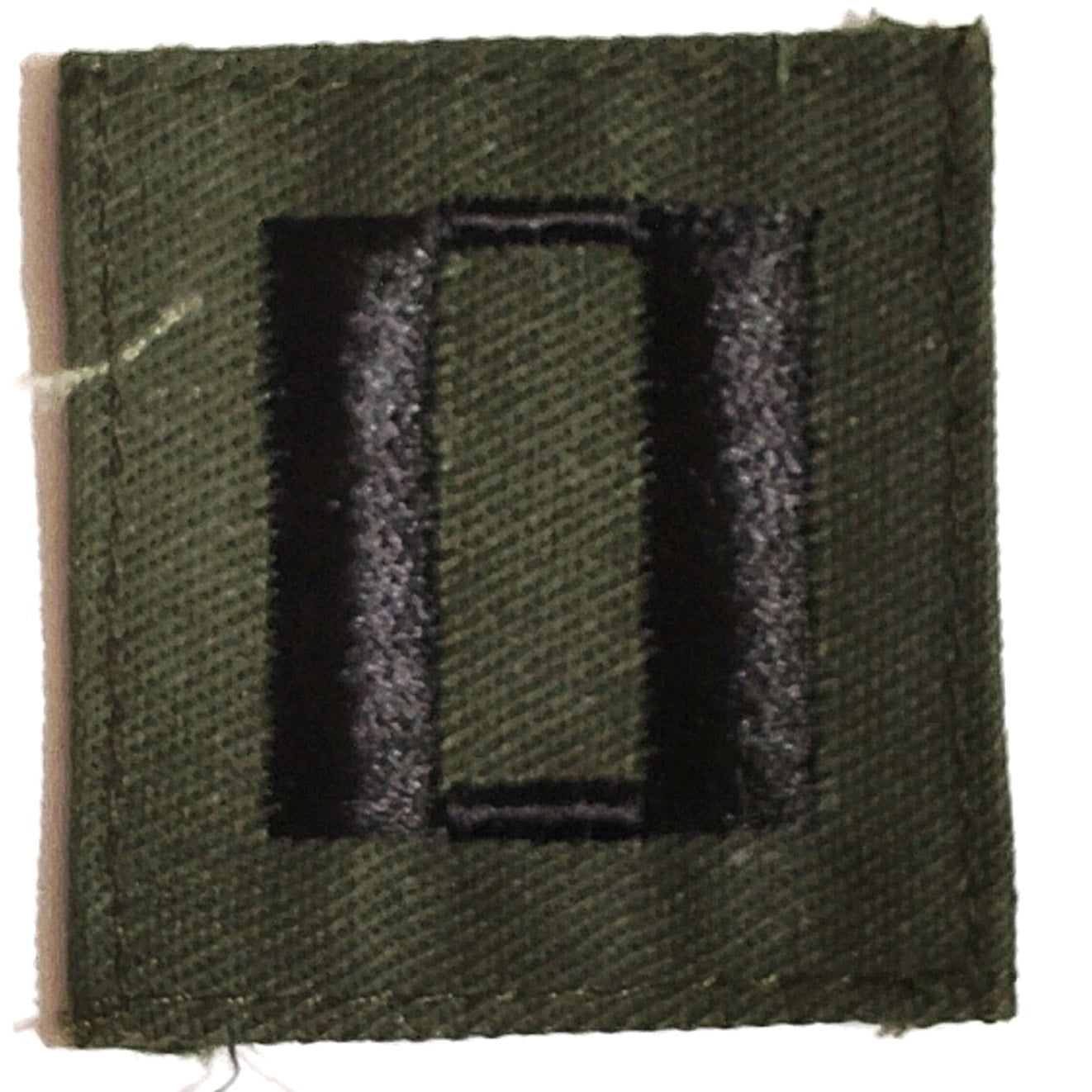 US Army Captain CPT O‑3 Rank Patch ODG Black TE 1‑5/8" × 1‑3/4"