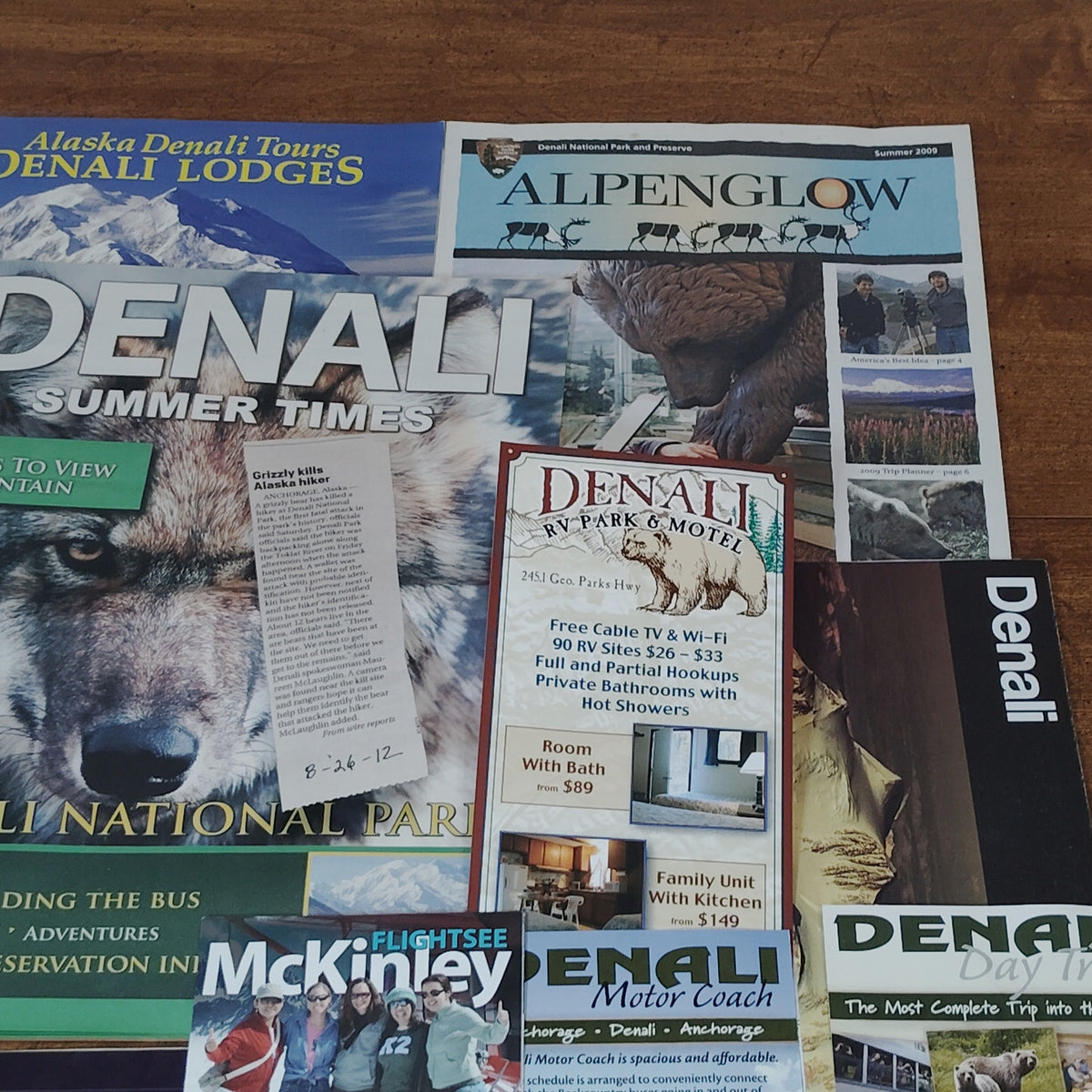 Vintage Denali National Park Alaska 2009 Travel Ephemera Souvenir Lot