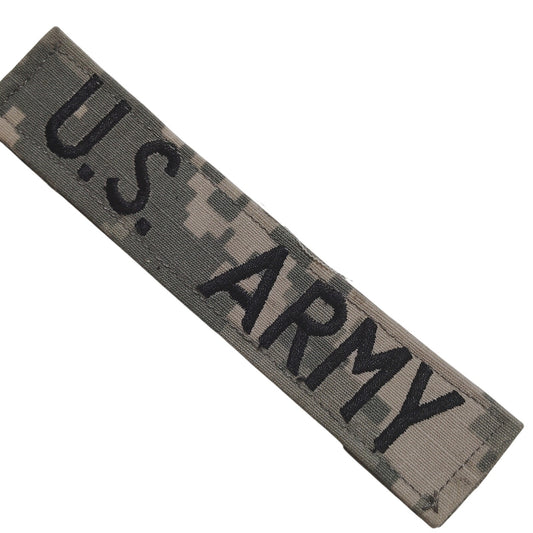 Name Tape “U.S. ARMY” – ACU Digital – 5" × 1" Hook Back – Novelty Patch