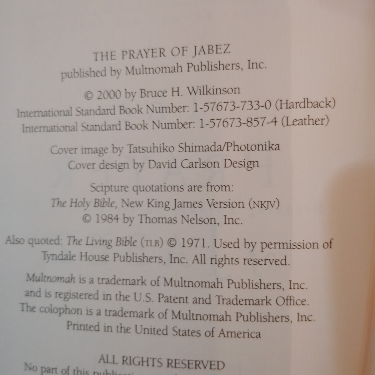 The Prayer of Jabez by Bruce Wilkinson - Hardcover 2000 Edition + Bonus Articles