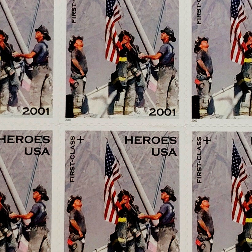 Block of 6 – 2002 USA 45¢ Heroes of 2001 MNH Scott B2 Semipostal