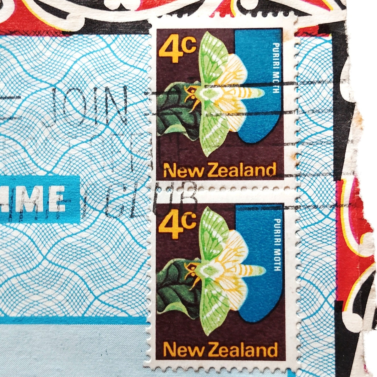 1971 New Zealand Aerogramme Cover Puriri Moth 4c Stamps Wellington to USA