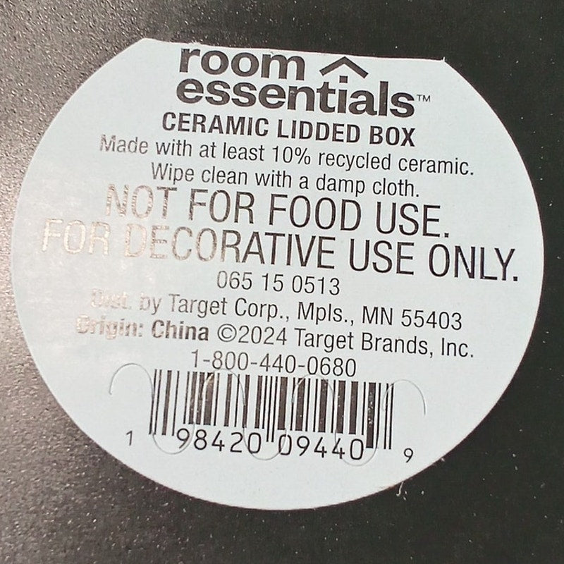 Bubble Lidded Box  6" H × 4.5" W Black Ceramic Storage Container Room Essentials
