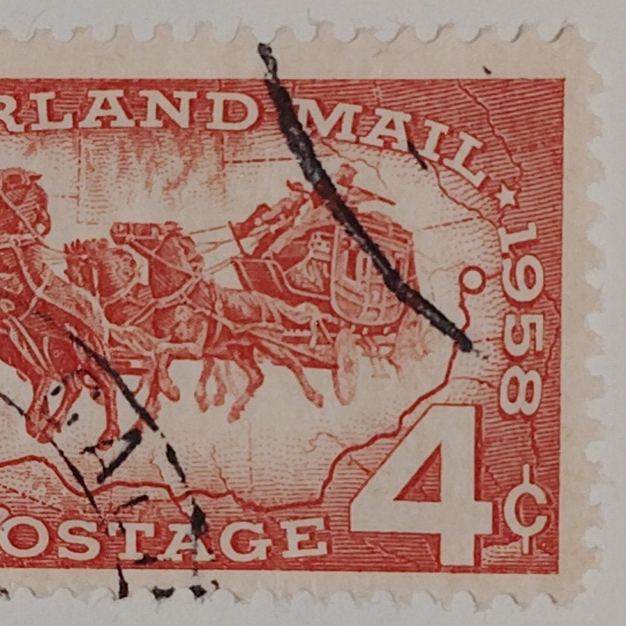1958 Scott #1120 – 4¢ Butterfield Overland Mail Centennial – Canceled