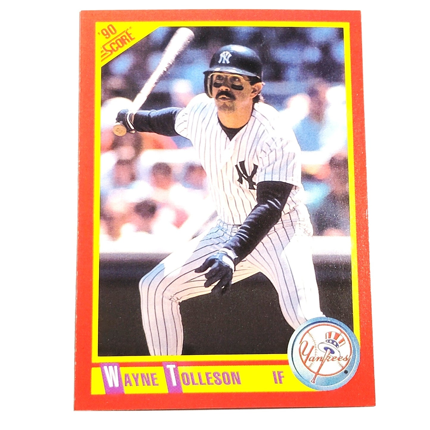 1990 Score Wayne Tolleson #386 New York Yankees Infielder MLB Baseball EX