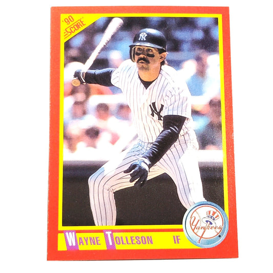 1990 Score Wayne Tolleson #386 New York Yankees Infielder MLB Baseball EX