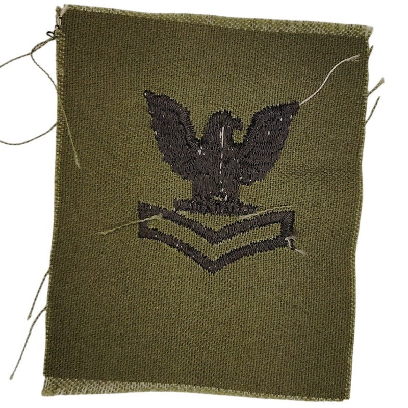 US Navy PO2 E‑5 Subdued OD Rating Device Patch 2‑1/4" × 2‑3/8" Sew‑On