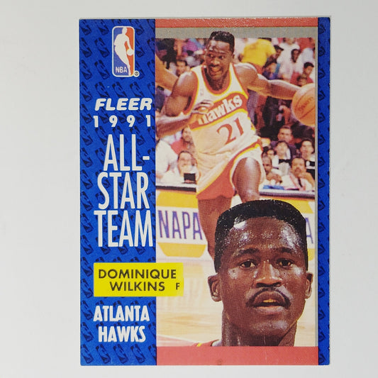 1991-92 Fleer Dominique Wilkins #212 Atlanta Hawks Hall of Fame All-Star Card