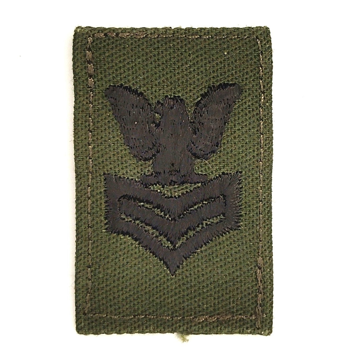 VTG US Navy Petty Officer First Class PO1 E‑6 Patch ODG Black TE 1‑3/4" × 1‑1/8"