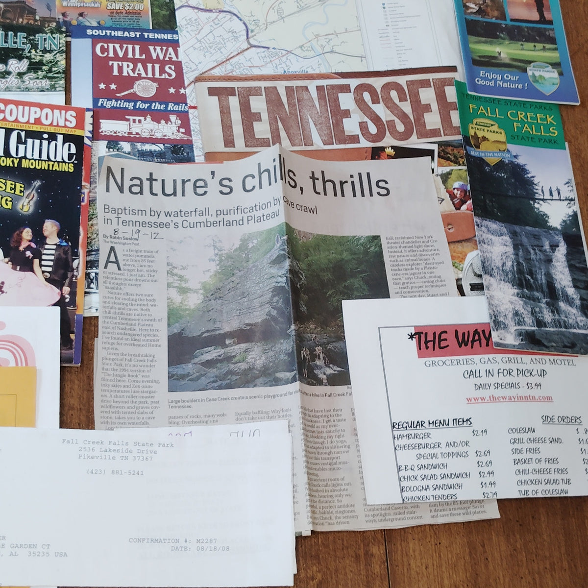 Fall Creek Falls Tennessee VTG Ephemera Collection 2008 Travel Brochures Maps