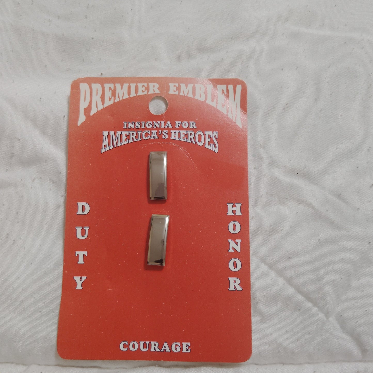 Lieutenant Rank Bars – Mini 3/4" × 1/4" – Silver Collar Device Set, 1 Pr