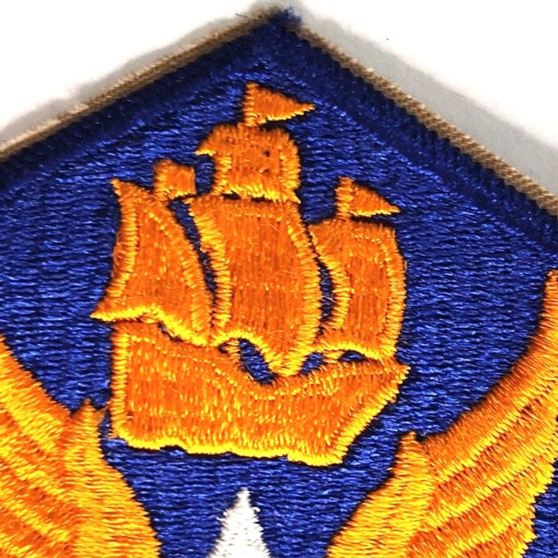 USAAF 6th Air Force Embroidered Patch WWII Large Ship 3‑1/8" × 2‑7/8" Sew‑On