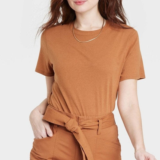 Women’s Short Sleeve T‑Shirt – A New Day – Light Brown – Large