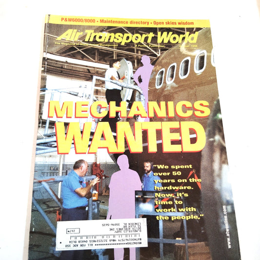 Air Transport World Magazine August 1998 "Mechanics Wanted" Aviation Journal