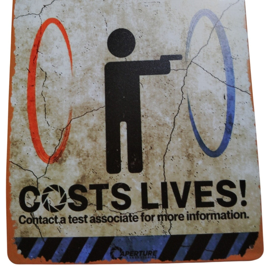 Portal “Improper Use Costs Lives” Retro Tin Sign – 12x8 Vintage Metal Poster