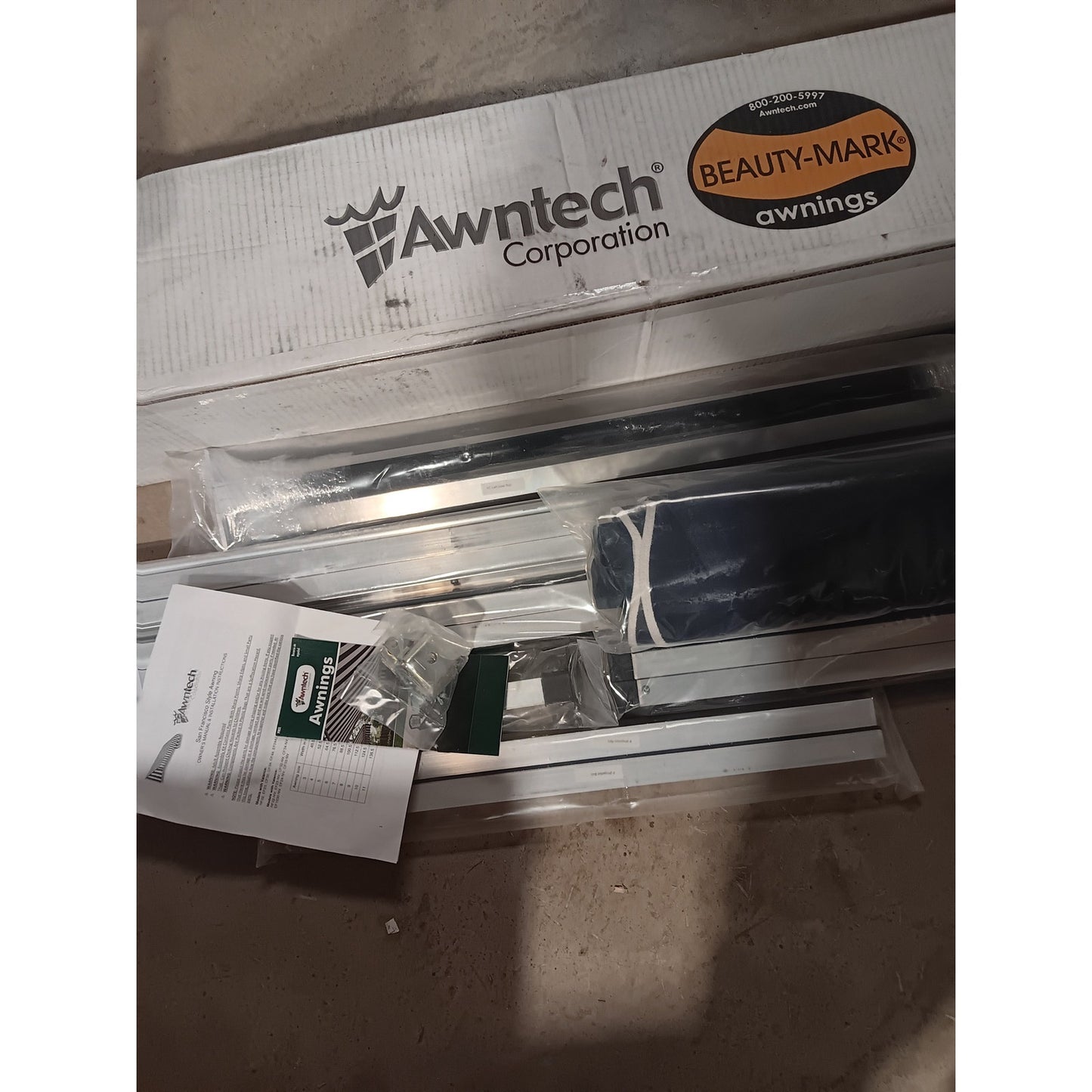 Awntech San Francisco Fixed Awning 7.38 ft Navy Blue Acrylic Fabric 88.5x 24x 36