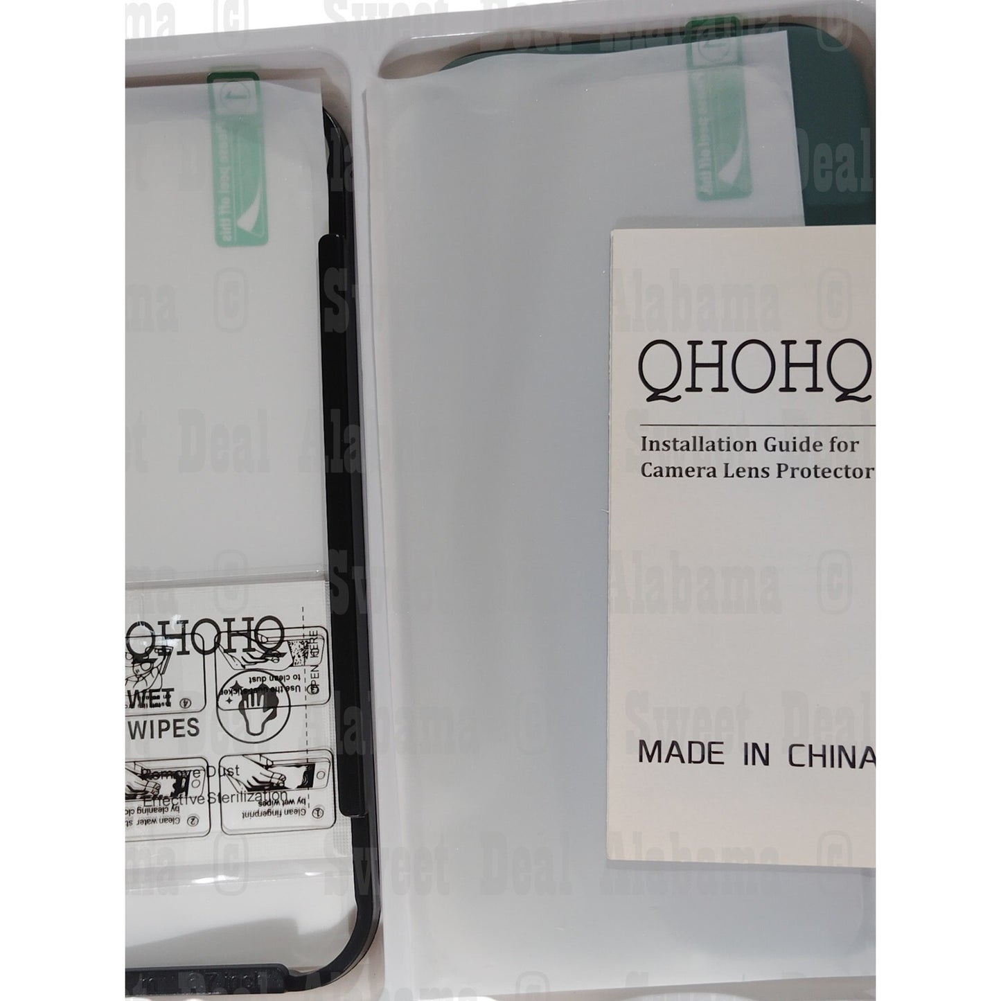 QHOQHO Cellphone Case w/ 2 Screen Protectors For iPhone 14 Pro Max, Color: Midnight Green