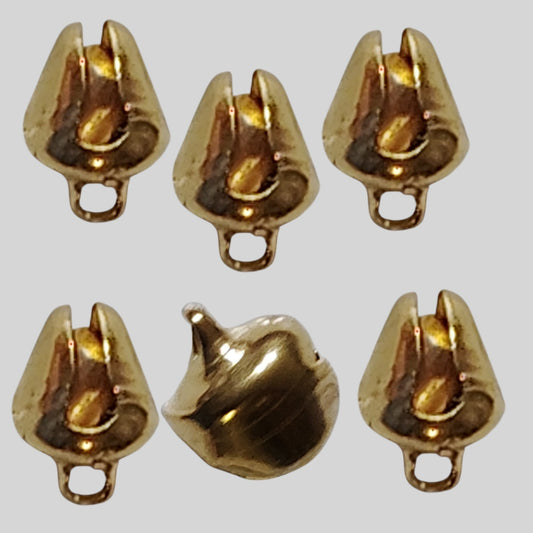 6‑Pack Ghungroo Bells Gold Tone Craft Supplies for Jewelry Making & Decorations