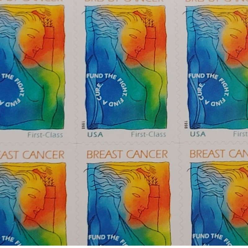 Block of 10 – 1998 USA 40¢ Breast Cancer Research MNH Scott B1 Semipostal
