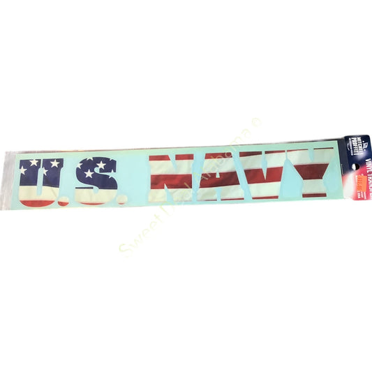 Mitchell Profitt Vinyl Transfer - U.S. NAVY - Red, White and Blue - 15.5"L x 3"H
