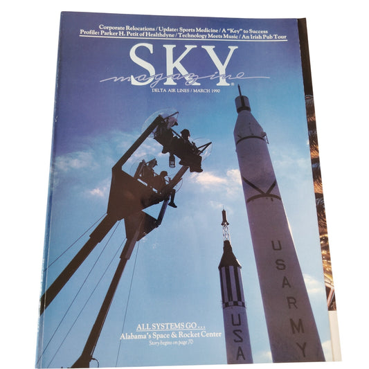 Delta Sky Mag - March 1990, Parker H. Petit, Irish Pub, NCAA Athletes Education