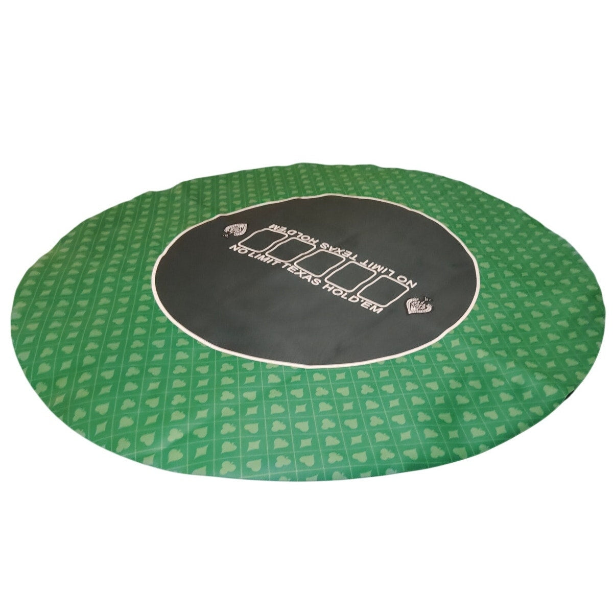 47"D Round Texas Hold'em Poker Mat w/ Rubber Backing Fits 4 Ft Round Tables