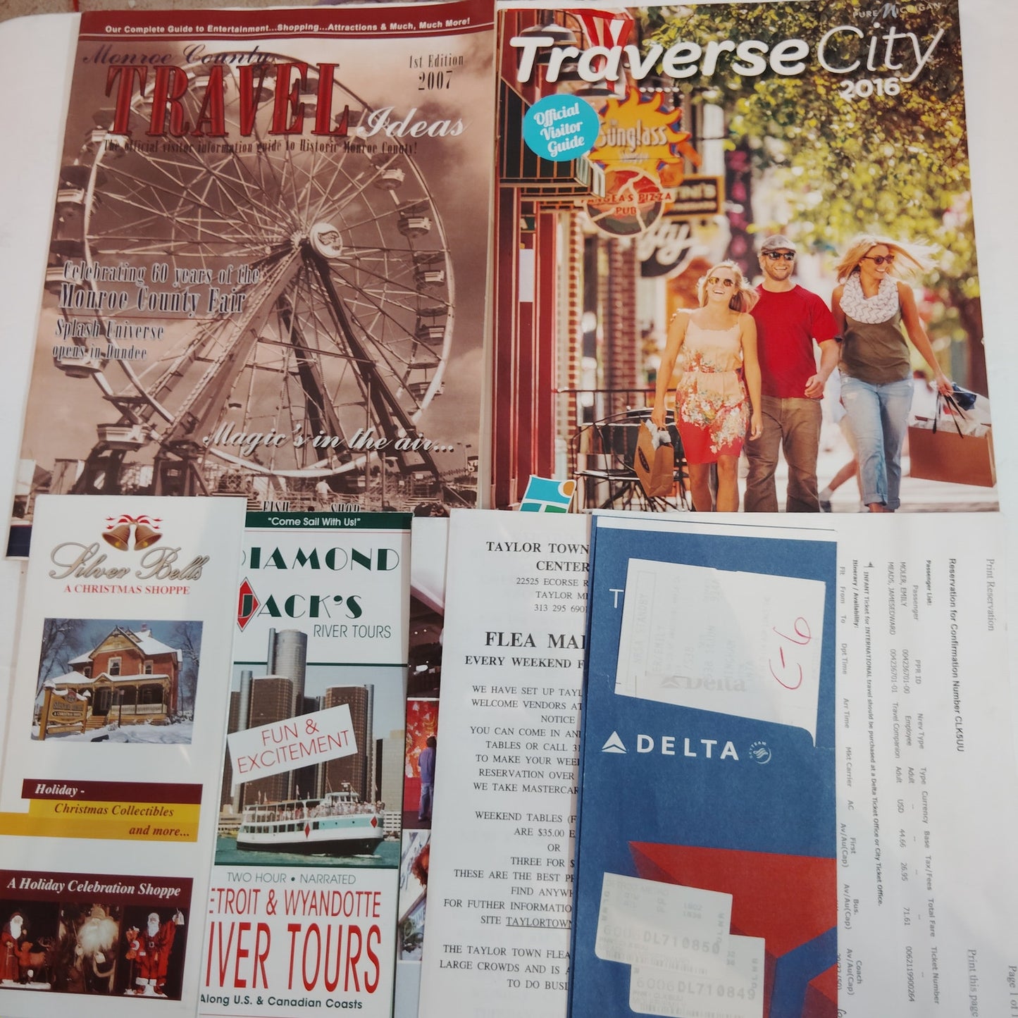 2007 Detroit Michigan Travel Tourism Ephemera Lot - Vintage Brochures Guides