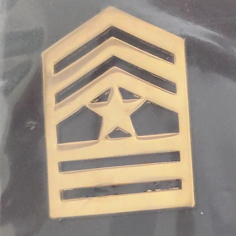Army ROTC Sergeant Major Pin‑On Rank Insignia Set, No Shine, Gold 1.19" × 0.75"
