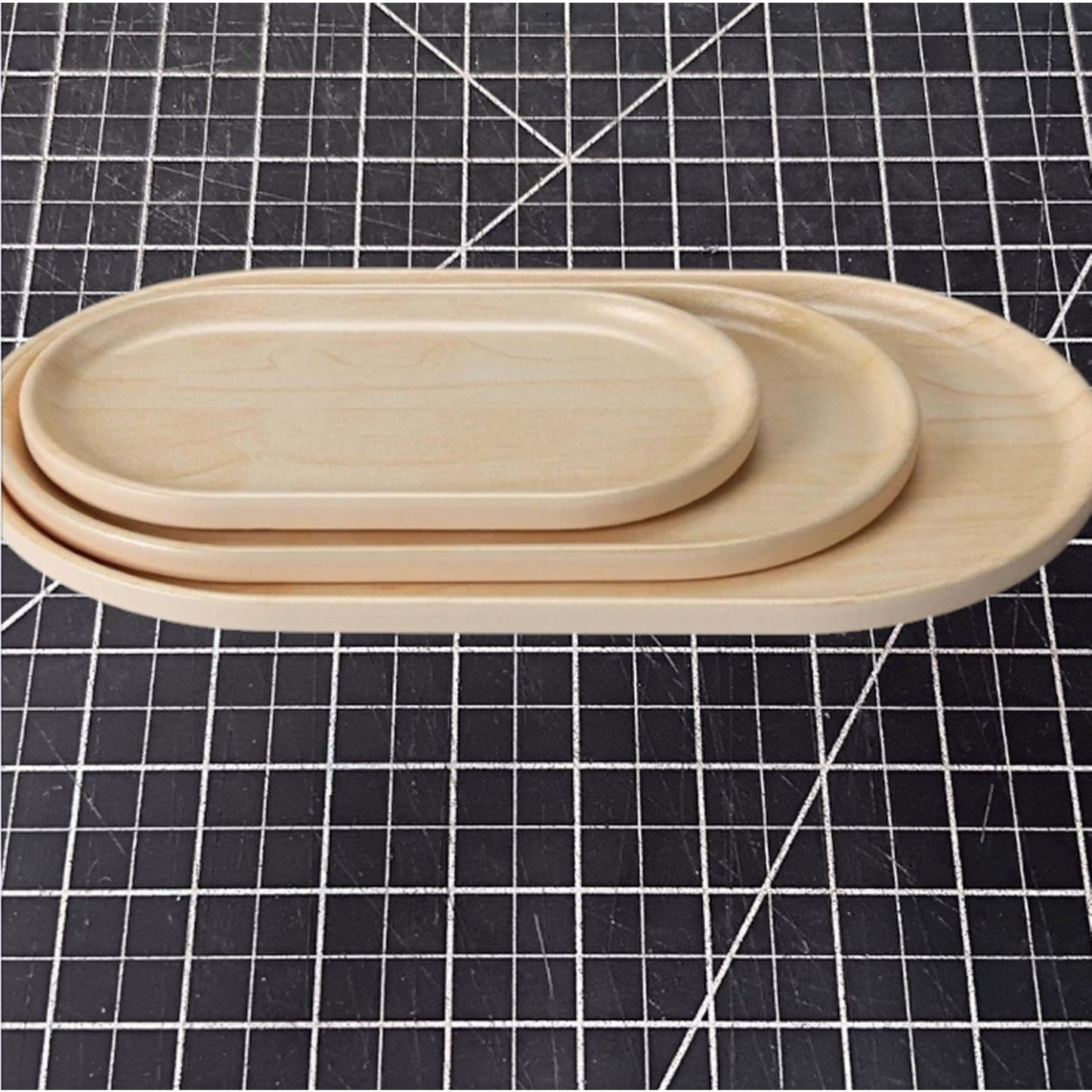 3‑PK Bamboo Melamine Trays – Natural Wood Print – Room Essentials