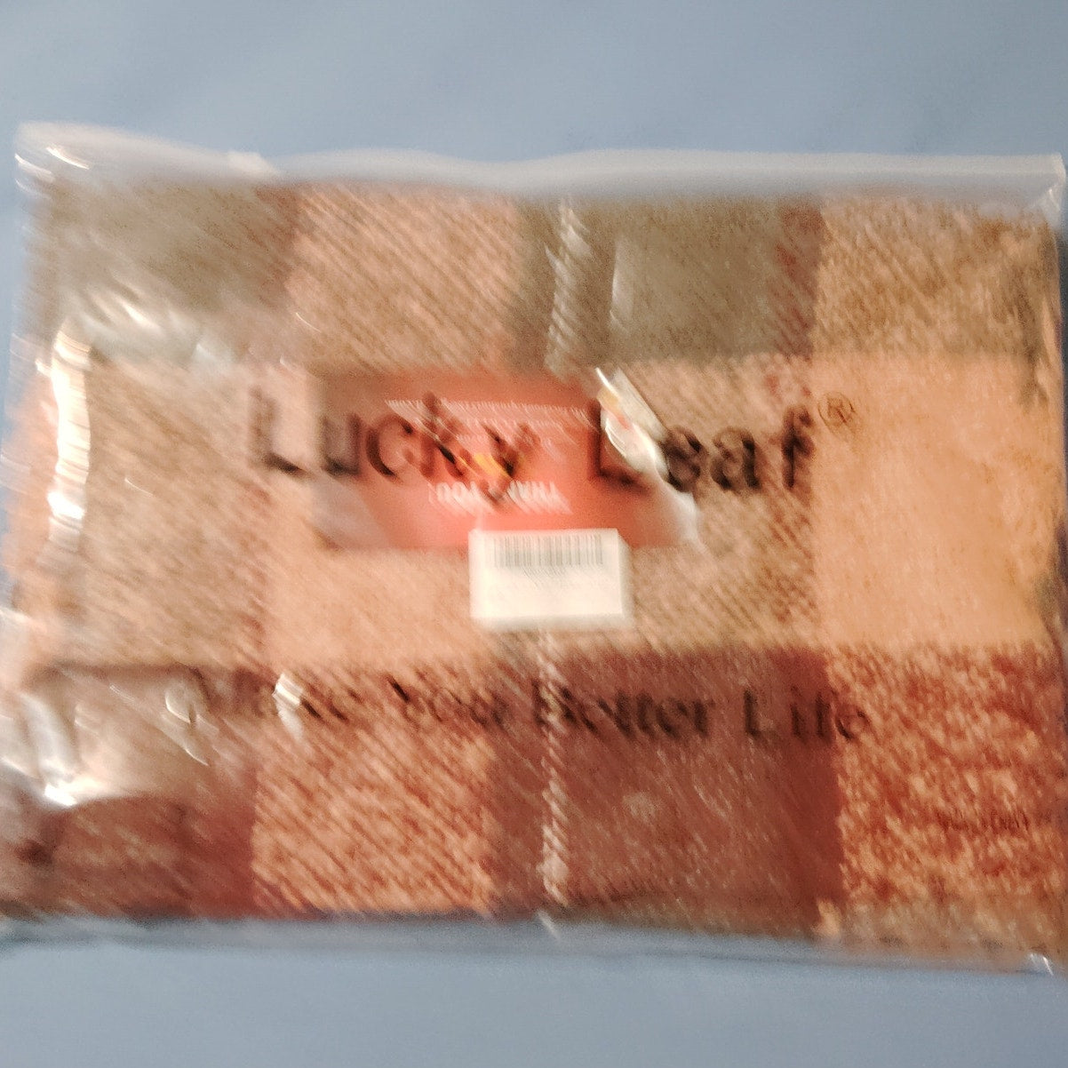 Lucky Leaf Infinity Scarf Plaid Pink/Burgundy/Gray Acrylic 34" × 18" Fall/Winter