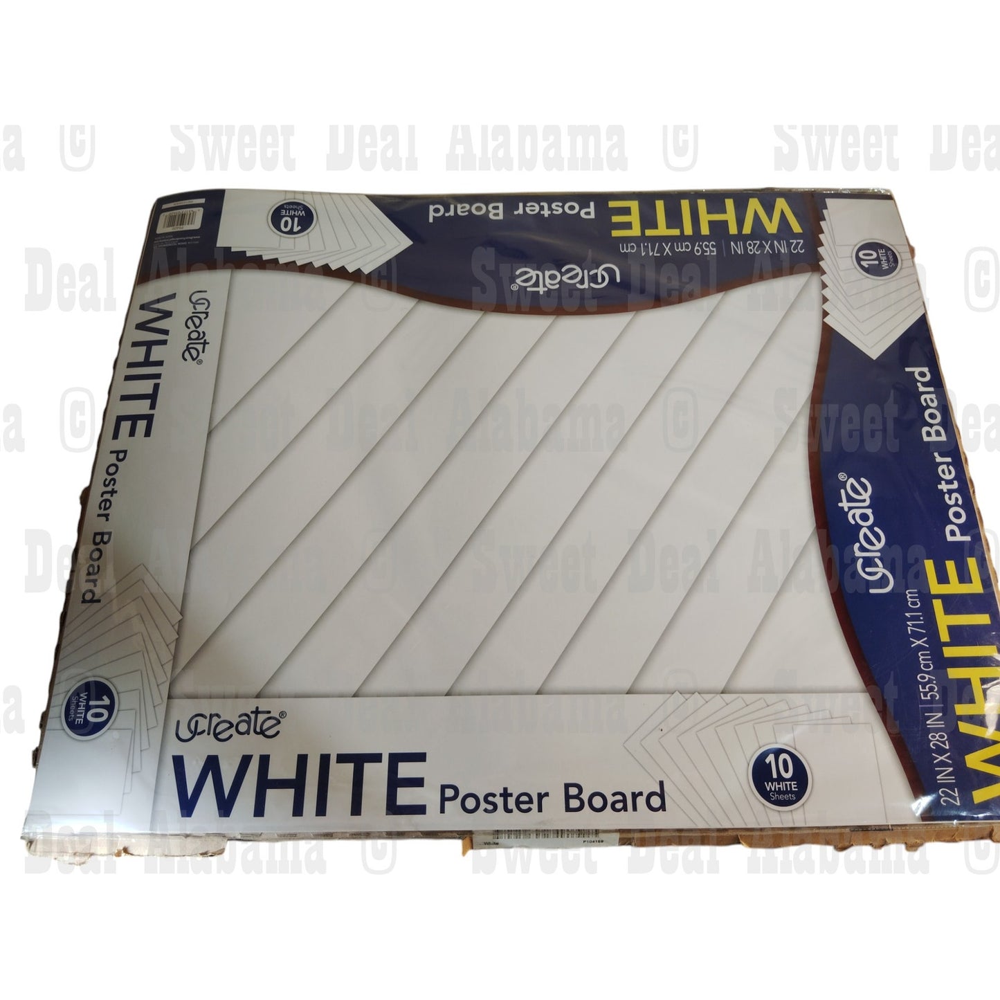 UCreate Poster Board 10-Pk + Pacon 4-Ply Railroad Board 25-Pk, 22"x28", White