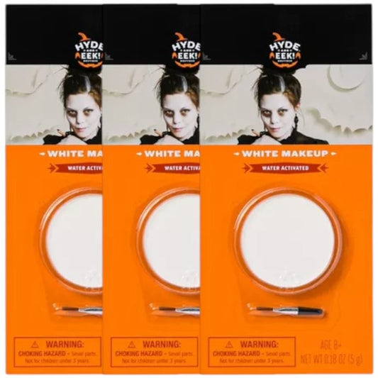 Lot of 3 – Hyde and EEK! Boutique Halloween White Makeup Water Activated Face Paint Pot