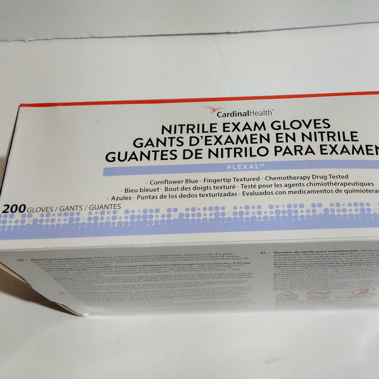 Disposable Nitrile Gloves, L, Non‑Sterile, Powder‑Free, Latex‑Free, 1 Box of 200