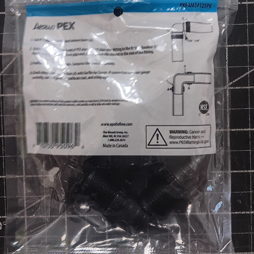 5-PK Apollo PEX Pipe Adapter 3/4"x1/2", Barb x MPT, Poly Alloy, 200 PSI Slip-Fit