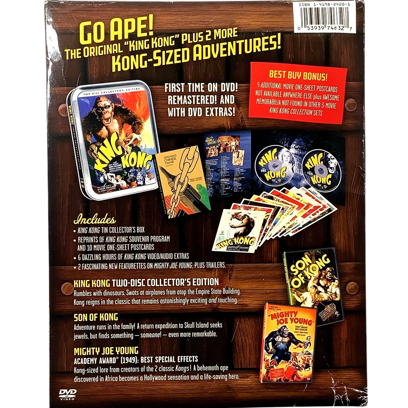 King Kong Gift Box (Tin), 3 Movies with Many Extra Memorabilia Items, 2005, NIB