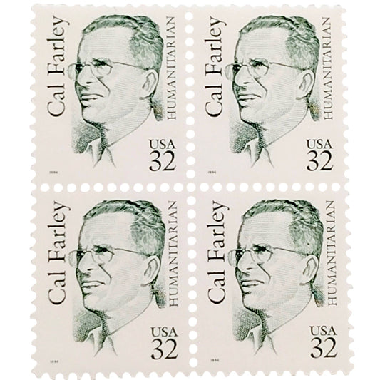 Block of 4 – 1996 USA 32¢ Cal Farley MNH Scott 2934 Great Americans