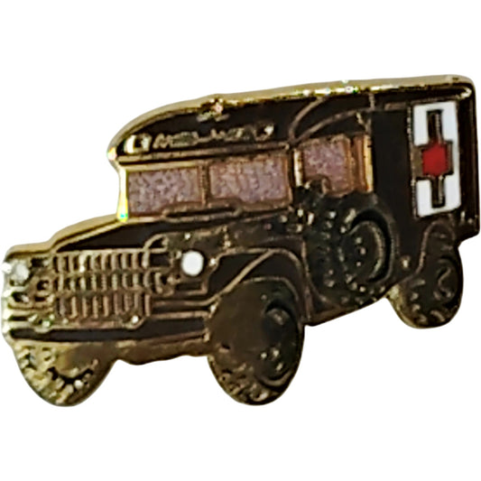 Front Line Military Ambulance Hat Lapel Brooch Collector's Pin - 1-1/4"W x 3/4"H