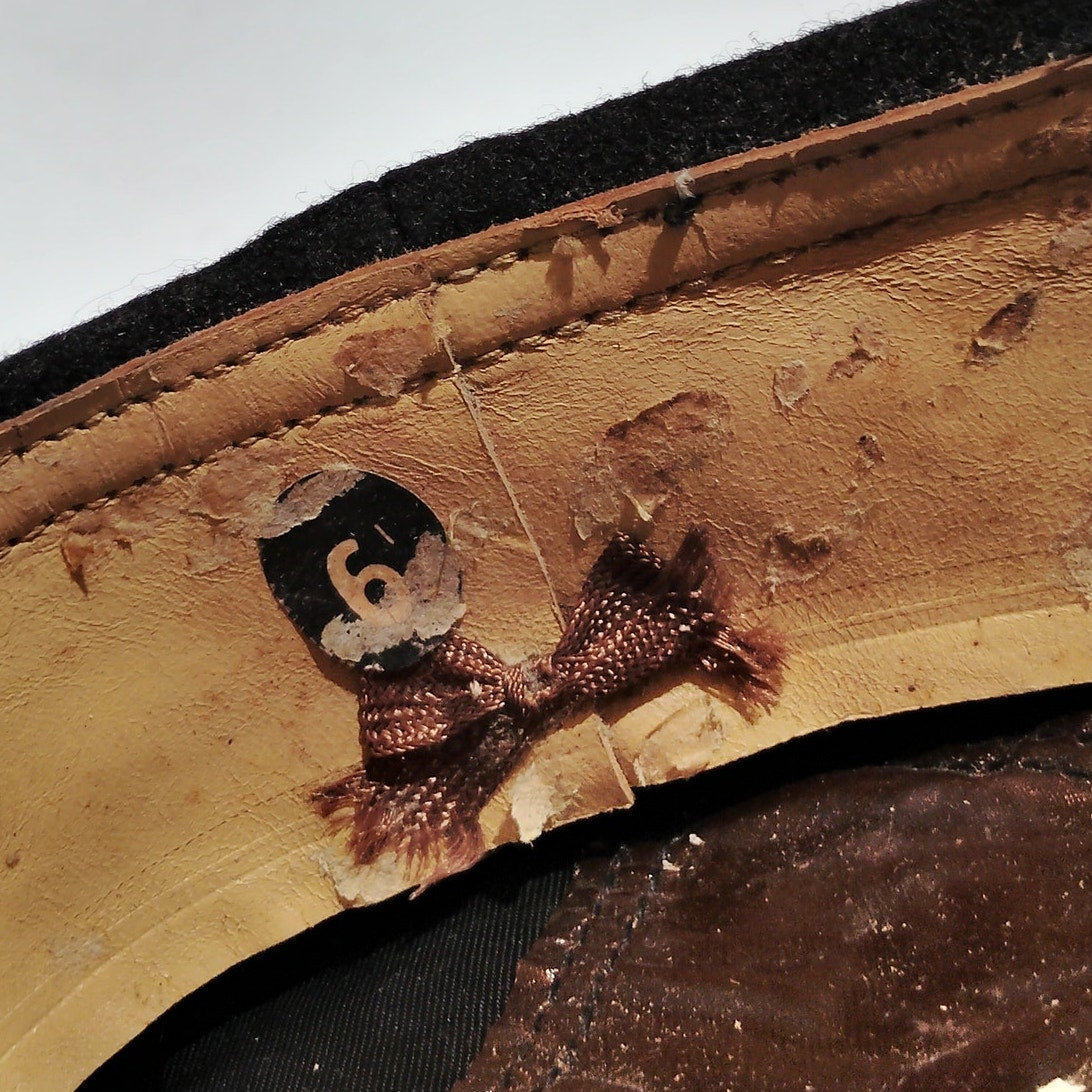 WWII–Korean War Era Navy Formal Wool Cap, 6-1/2,  Blue, Black w/ Gold Text