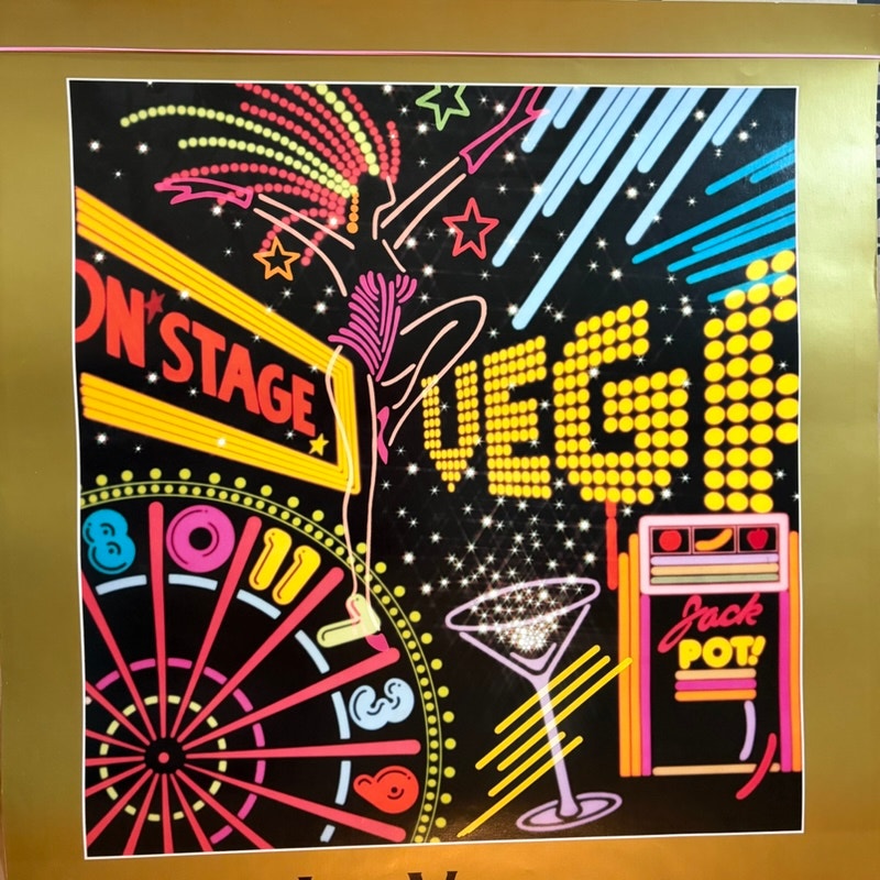 Original Delta Air Lines Las Vegas Travel Poster - 28x22 Gold Foil Airline Art