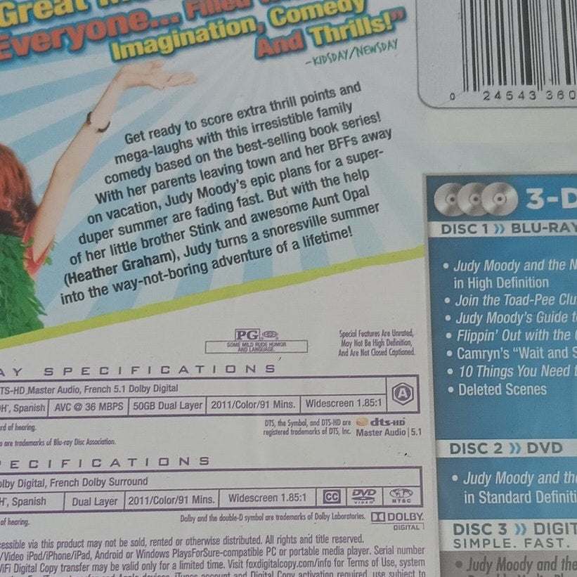 Judy Moody and the Not Bummer Summer - Blu-ray + Digital 2011 Family Comedy, Fox